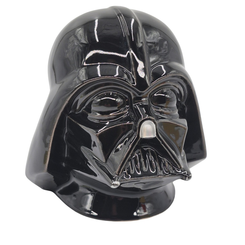 Star Wars Sith Darth Vader Helmet Bust Ceramic Coin Bank Black 1977 Vintage